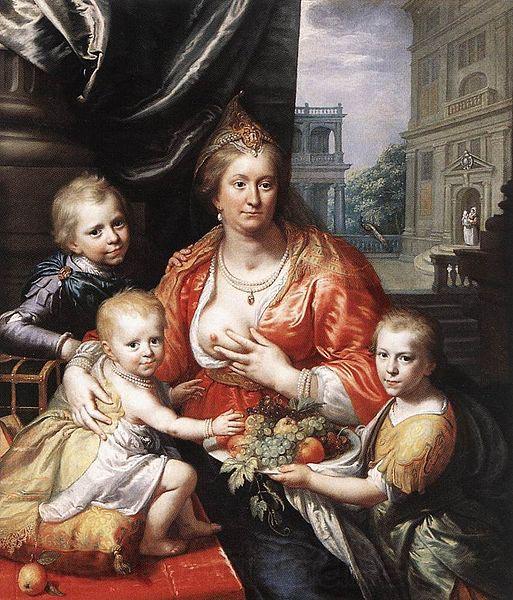Paulus Moreelse Sophia Hedwig, Countess of Nassau Dietz, with her Three Sons.